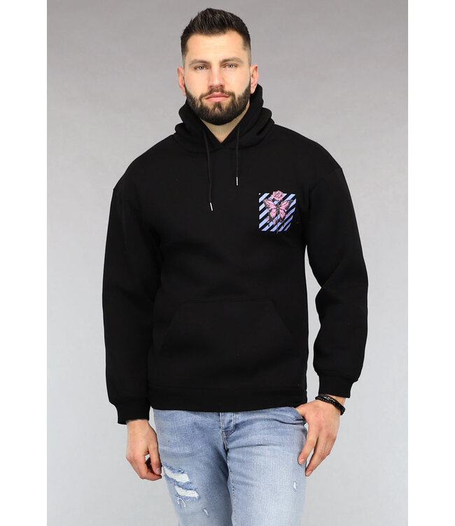 Zwarte Vlinder Heren Hoodie