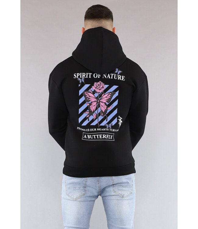Zwarte Vlinder Heren Hoodie