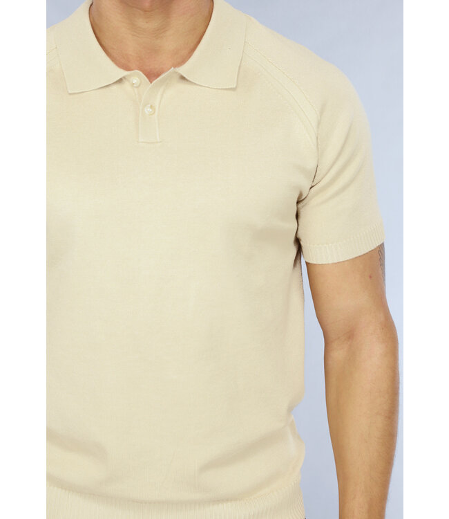 NEW1503 Beige Elastische Heren Polo