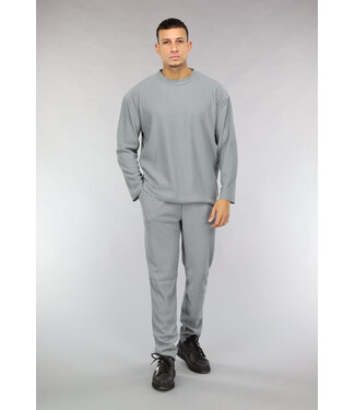 Grijze Ribstof Heren Two Piece