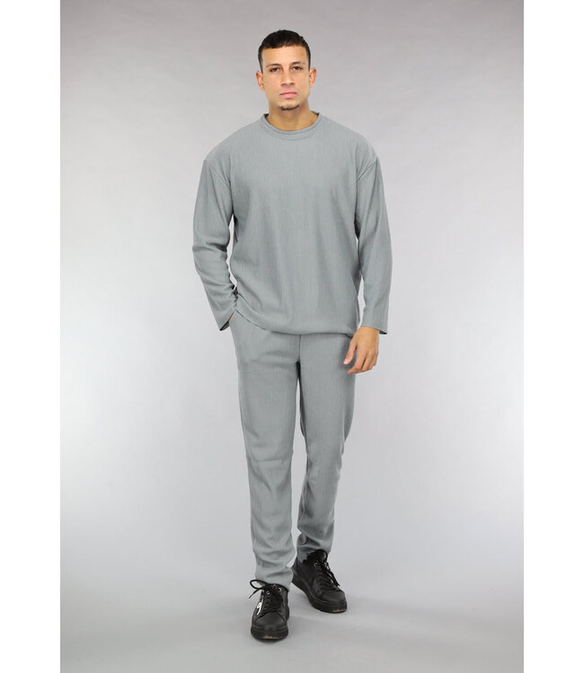 Grijze Ribstof Heren Two Piece
