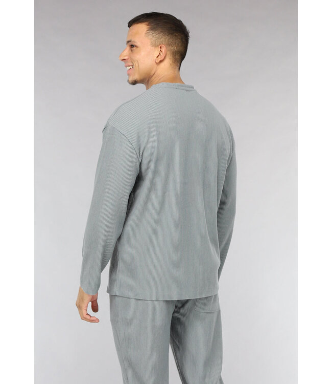 Grijze Ribstof Heren Two Piece