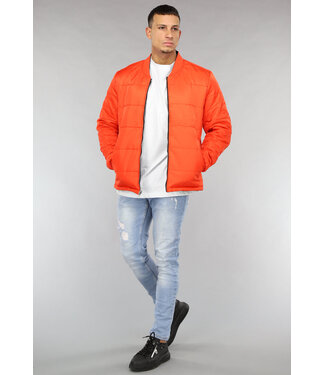 Omkeerbare Zwart/Oranje Gewatteerde Heren Jas