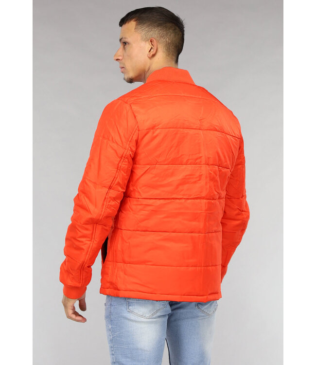 Omkeerbare Zwart/Oranje Gewatteerde Heren Jas