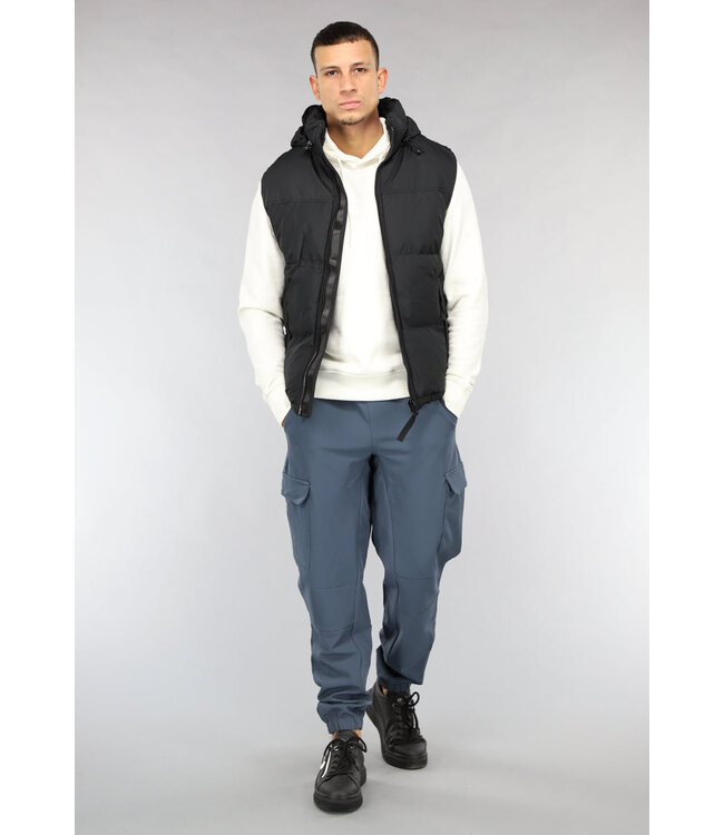 Zwarte Heren Bodywarmer met Capuchon