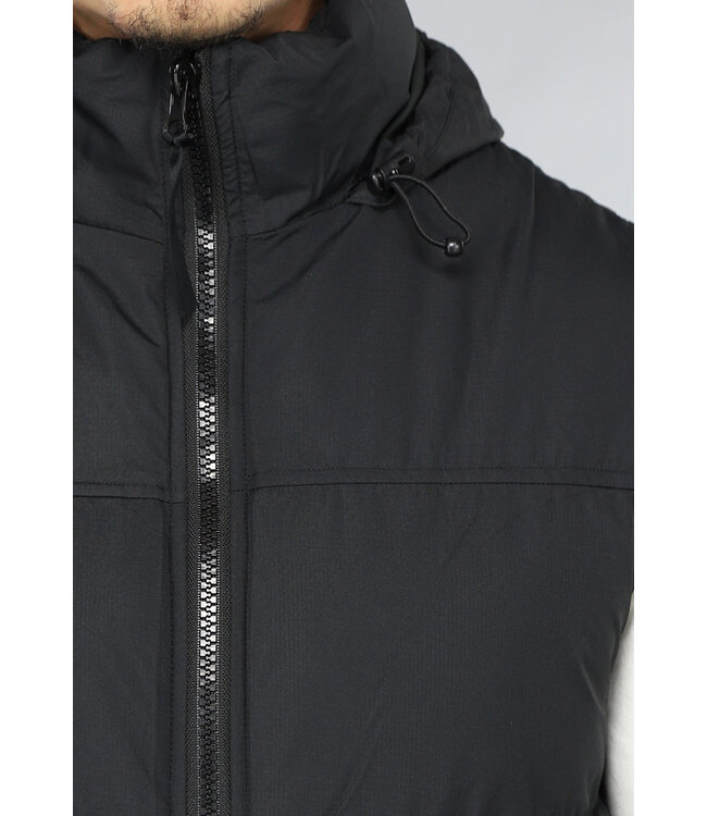 Zwarte Heren Bodywarmer met Capuchon