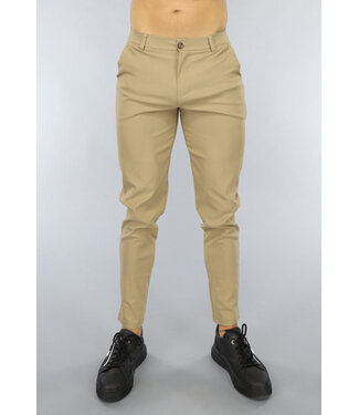 NEW1503 Beige Stretchy Heren Pantalon