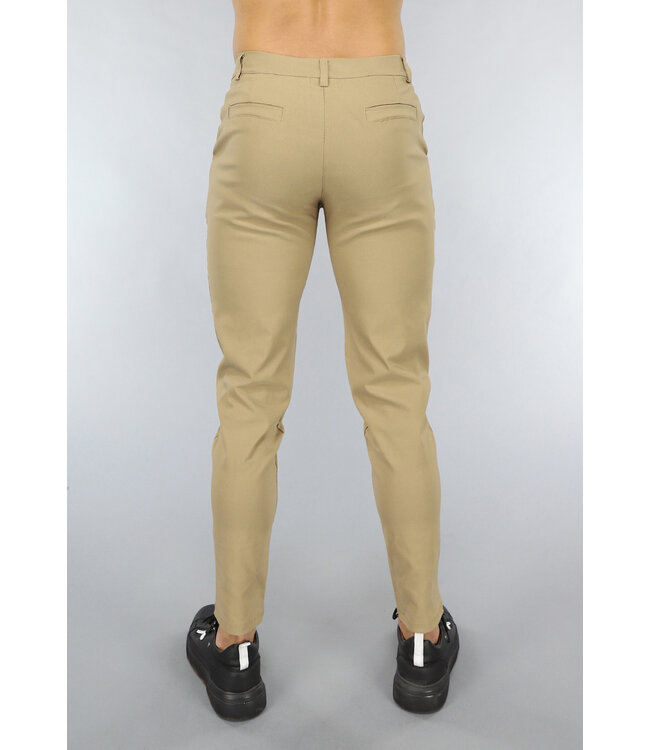 Beige Stretchy Heren Pantalon