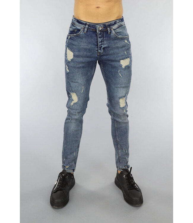 NEW1503 Donkere Heren Jeans met Vintage Wassing