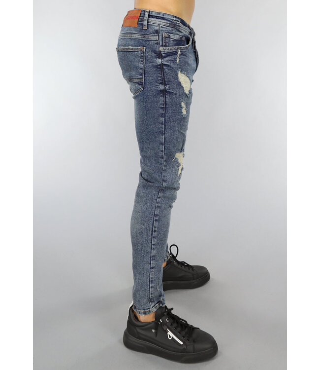 NEW1503 Donkere Heren Jeans met Vintage Wassing