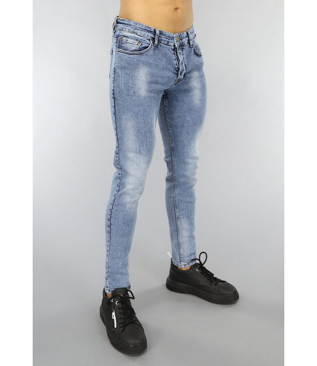 Basic Heren Skinny Jeans Zonder Gaten
