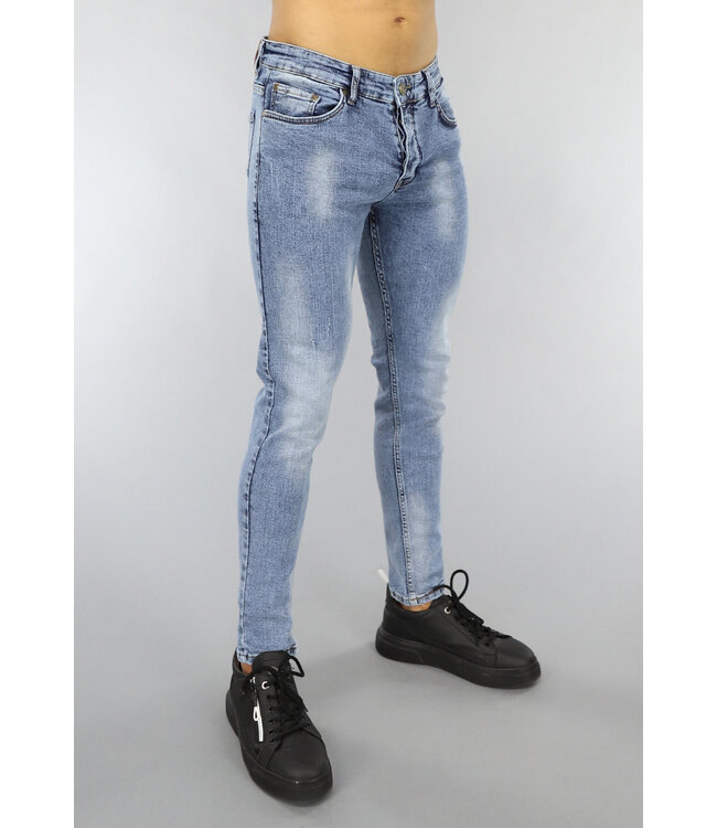 NEW1503 Basic Heren Skinny Jeans Zonder Gaten