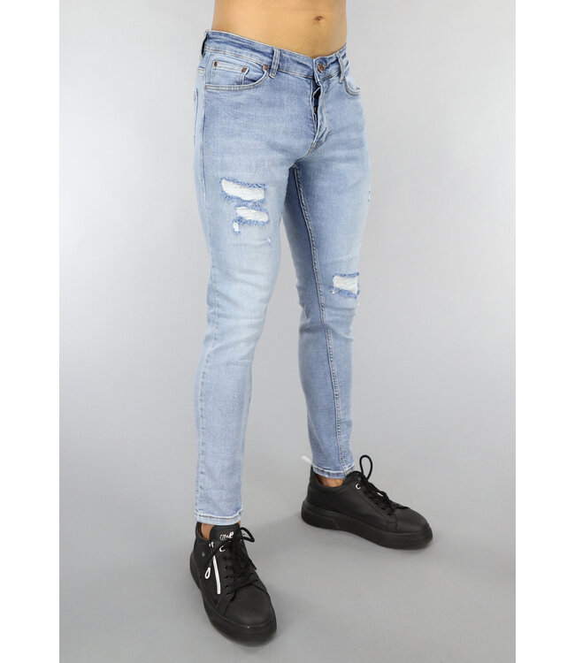 Jeans met Skinny Fit en Subtiele Gaten