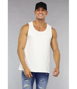 Basic Witte Heren Top Zonder Mouwen