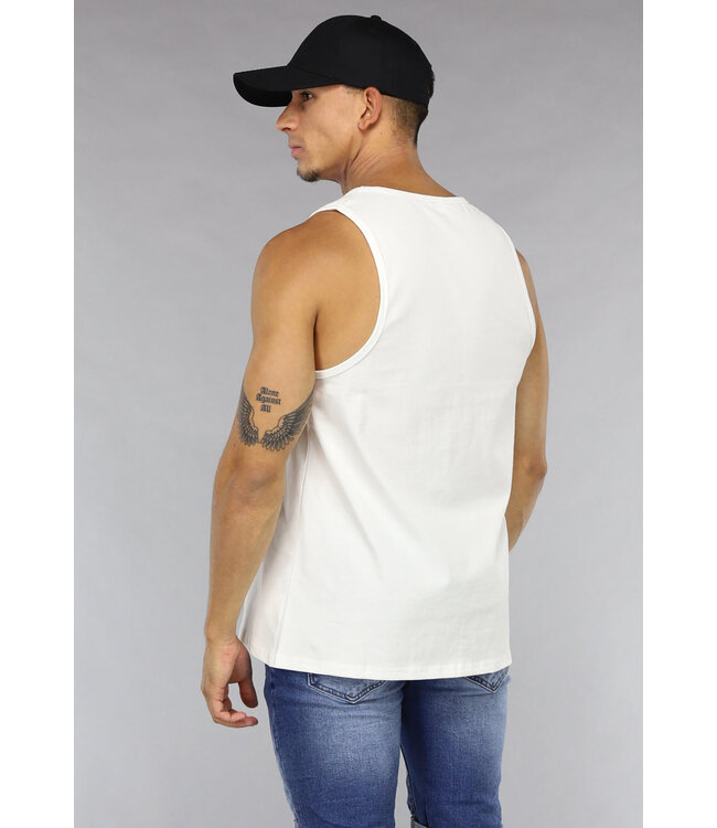 Basic Witte Heren Top Zonder Mouwen