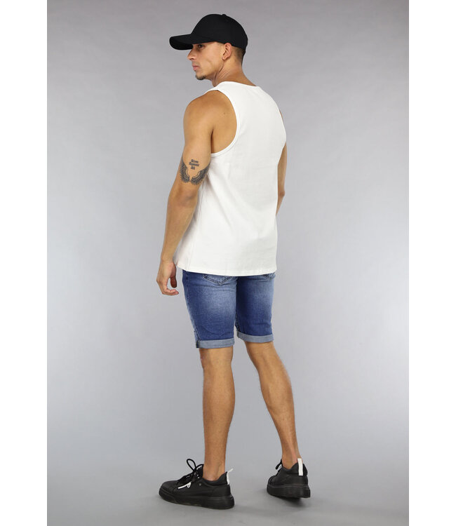 Basic Witte Heren Top Zonder Mouwen