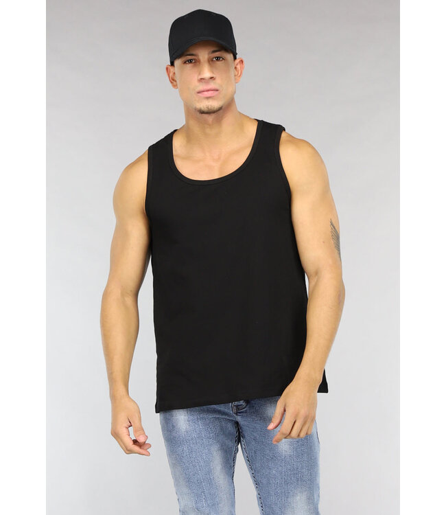 NEW2302 Zwarte Basic Heren Tanktop