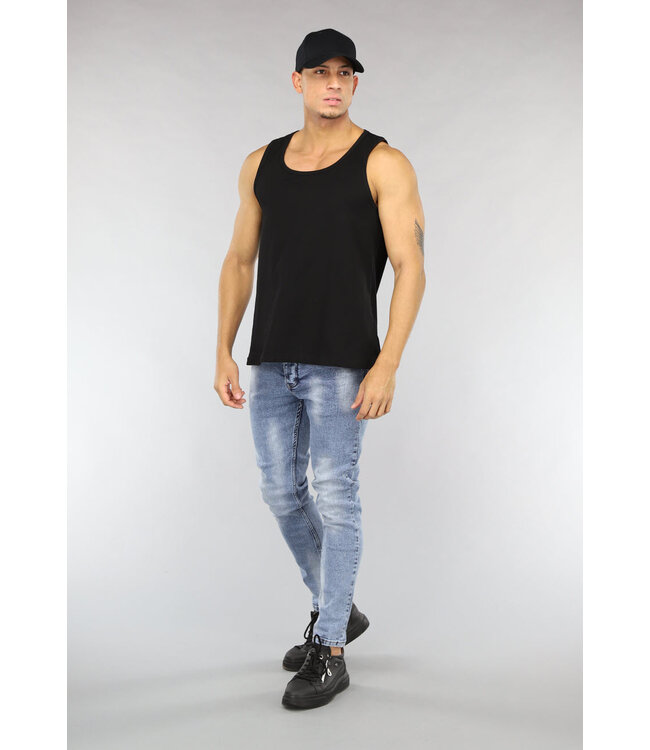 NEW2302 Zwarte Basic Heren Tanktop