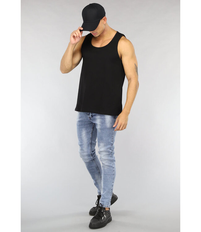 NEW2302 Zwarte Basic Heren Tanktop