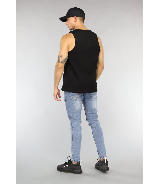 NEW2302 Zwarte Basic Heren Tanktop