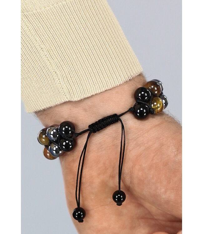 Stoere Verstelbare Heren Armband met Kralen