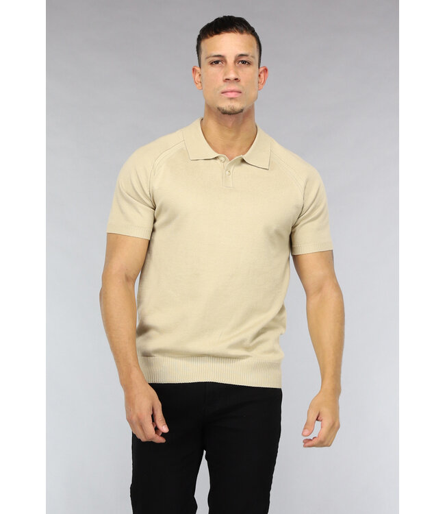 NEW1503 Beige Elastische Heren Polo