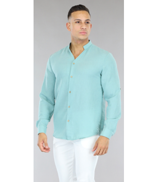 !SALE50 Mint Linnenlook Heren Blouse