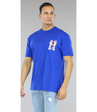 Donkerblauw Oversized Heren "Palm Beach" T-Shirt