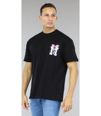 Zwart Oversized Heren "Palm Beach" T-Shirt