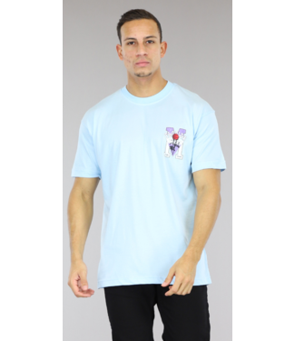 Lichtblauw Oversized Heren "Palm Beach" T-Shirt