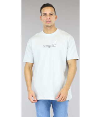 Grijs Oversized "California Time" Heren T-Shirt