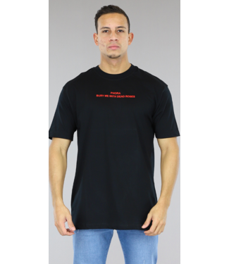 Zwart Oversized Heren T-Shirt met "Phora" Opdruk