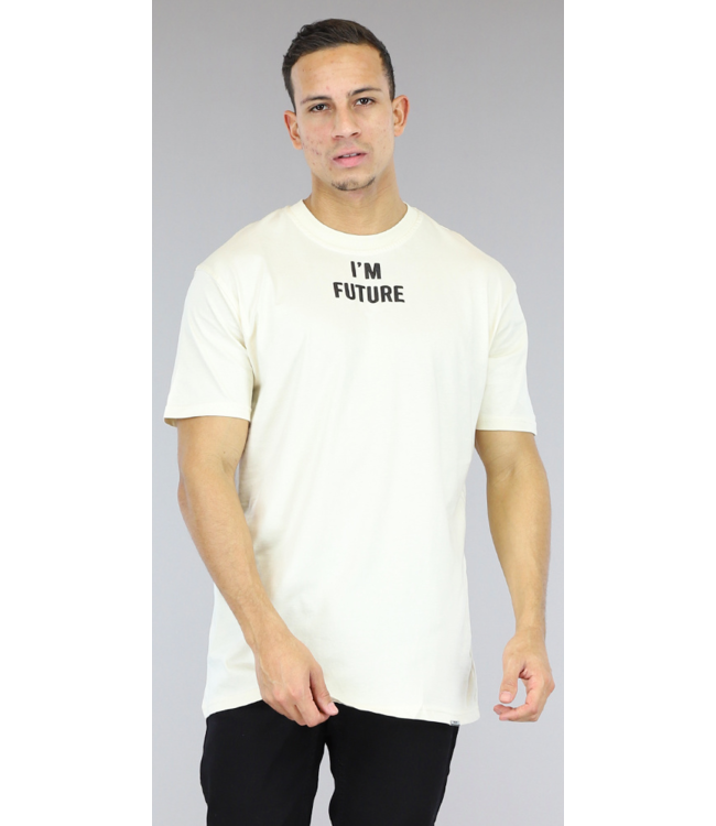 NEW2403 Crème Oversized Heren "I'm Future" T-Shirt