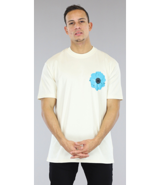 NEW2403 Crème Heren Oversized "Flower" T-Shirt