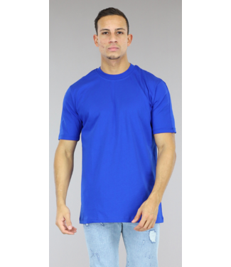 !SALE50 Royaal Blauw Effen Mannen T-Shirt