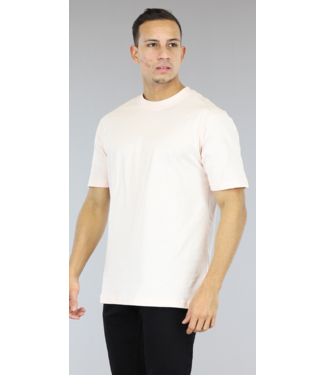 NEW2403 Zalmroze Effen Mannen T-Shirt