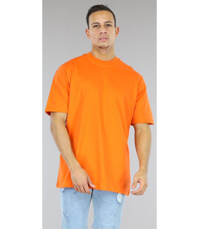 Oranje Effen Mannen T-Shirt