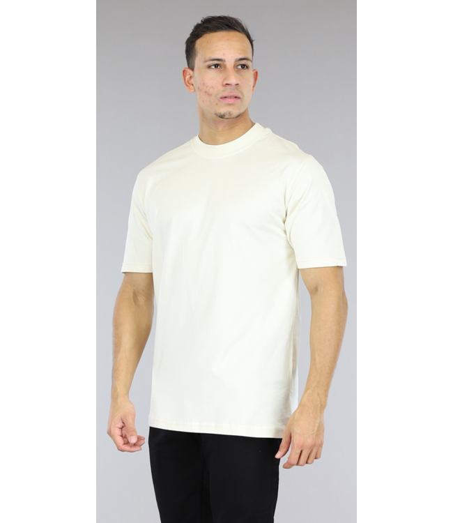 NEW2403 Beige Effen Mannen T-Shirt