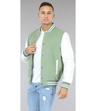 Lichtgroene Heren Baseball Bomberjas