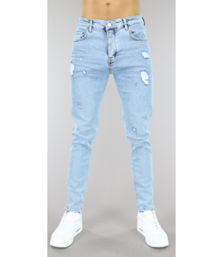 !OP=OP Lichtblauwe Ripped Heren Jeans