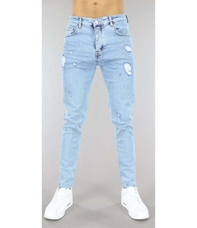 !OP=OP Lichtblauwe Ripped Heren Jeans met Regular Fit