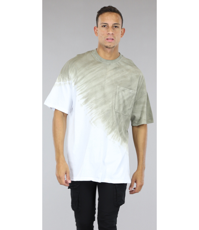Groen Heren Tie Dye Shirt