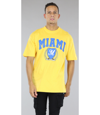 Geel Heren T-Shirt met Miami Opdruk