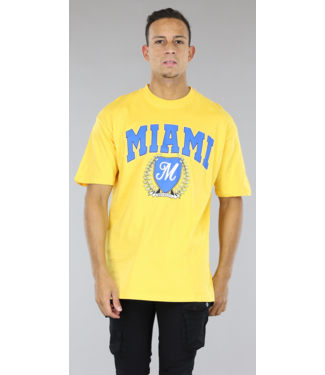 !OP=OP Geel Heren T-Shirt met Miami Opdruk