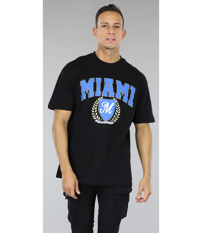 !OP=OP Zwart Heren T-Shirt met Miami Opdruk