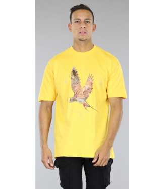 !SALE50 Geel Heren T-shirt met Mockingbird Print