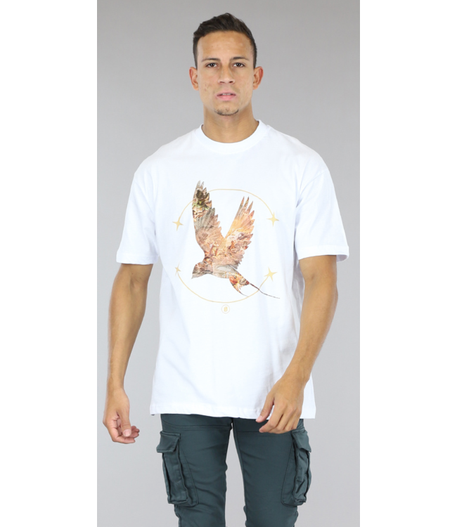 !OP=OP Wit Heren T-shirt met Mockingbird Print