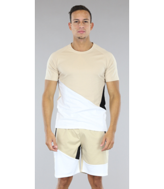 !SALE50 Beige Heren Short Set