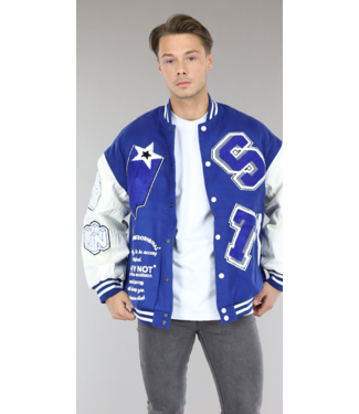 Blauwe Heren Varsity Jacket