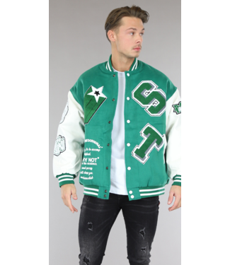Groene Heren Varsity Jacket